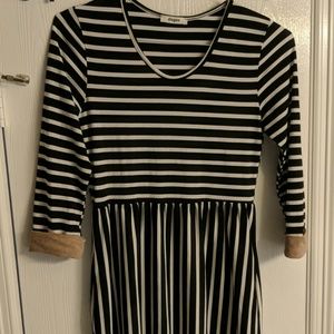 Black and White striped maxi dresss